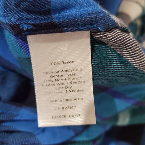 Talbots Womens SP Plaid Button-up Collared Split Back Cozy Long Sleeve Shirt - Picture 8 of 9